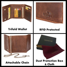Load image into Gallery viewer, Sassora Premium Leather RFID Trifold Biker's Wallet
