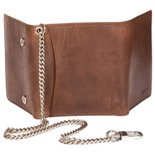 Load image into Gallery viewer, Sassora Premium Leather RFID Trifold Biker's Wallet