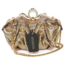 Load image into Gallery viewer, Sassora Genuine Leather Golden Color Party Clutch