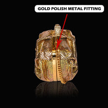 Load image into Gallery viewer, Sassora Genuine Leather Golden Color Party Clutch