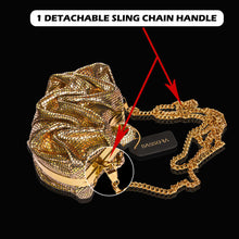 Load image into Gallery viewer, Sassora Genuine Leather Golden Color Party Clutch