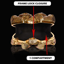 Load image into Gallery viewer, Sassora Genuine Leather Golden Color Party Clutch