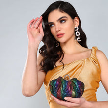 Load image into Gallery viewer, Sassora Genuine Leather Multi Color Party Clutch