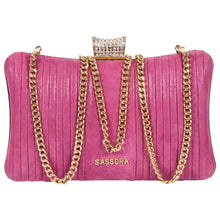 Load image into Gallery viewer, Sassora Genuine Leather Frame Women Party Clutch
