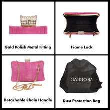 Load image into Gallery viewer, Sassora Genuine Leather Frame Women Party Clutch
