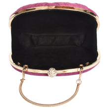 Load image into Gallery viewer, Sassora Pure Leather With Gold Polish Metal Frame Party Clutch