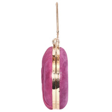 Load image into Gallery viewer, Sassora Pure Leather With Gold Polish Metal Frame Party Clutch