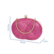 Load image into Gallery viewer, Sassora Pure Leather With Gold Polish Metal Frame Party Clutch