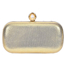 Load image into Gallery viewer, Sassora Pearl Embellished Frame Clutch with Ring Handle & Detachable Chain