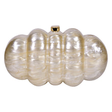 Load image into Gallery viewer, Sassora Pearl Cloud Fluted Acrylic Clutch for Women's with Detachable Gold Chain