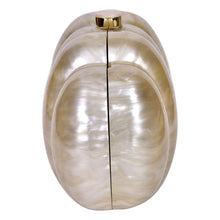 Load image into Gallery viewer, Sassora Pearl Cloud Fluted Acrylic Clutch for Women's with Detachable Gold Chain