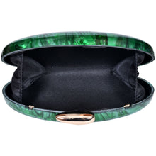 Load image into Gallery viewer, Sassora Marble Print Oval Acrylic Frame Clutch for Women with Detachable Chain Strap