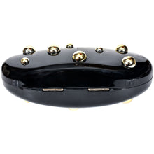 Load image into Gallery viewer, Sassora Acrylic Studded Frame Clutch with Detachable Chain Strap