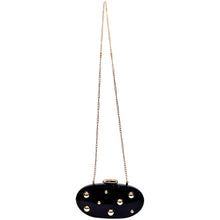Load image into Gallery viewer, Sassora Acrylic Studded Frame Clutch with Detachable Chain Strap