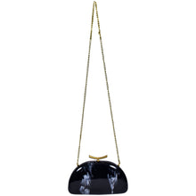 Load image into Gallery viewer, Sassora Marble Print Acrylic Frame Clutch Bag with Detachable Chain Strap