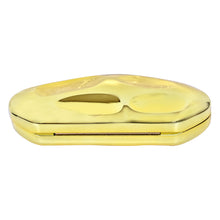 Load image into Gallery viewer, Sassora Sculpted Metallic Acrylic Frame Clutch for Women with Detachable Chain