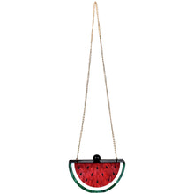 Load image into Gallery viewer, Sassora Watermelon Slice Acrylic Frame Clutch with Detachable Chain