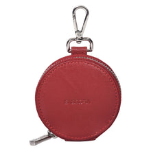Load image into Gallery viewer, Sassora Round Leather Coin & Jewelry Pouch – Premium Handmade Accessory