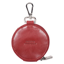 Load image into Gallery viewer, Sassora Round Leather Coin & Jewelry Pouch – Premium Handmade Accessory