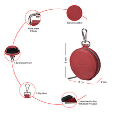 Load image into Gallery viewer, Sassora Round Leather Coin & Jewelry Pouch – Premium Handmade Accessory