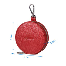 Load image into Gallery viewer, Sassora Premium Leather Women Round Shape Small accessories Pouch