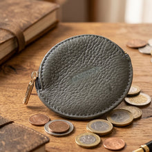 Load image into Gallery viewer, Sassora Genuine Leather Coin Pouch with Zipper Closure