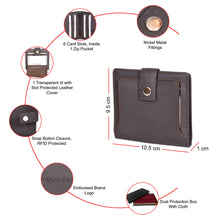 Load image into Gallery viewer, Sassora Premium Leather Unisex Snap Closure Small RFID Bifold Card Holder