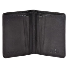 Load image into Gallery viewer, Sassora Black leather wallet with visible brand logo on a white background