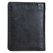 Load image into Gallery viewer, SASSORA Black leather wallet on a white background