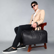 Load image into Gallery viewer, Sassora Premium Leather Unisex Duffle Bag For Travel (Medium Size)
