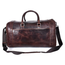 Load image into Gallery viewer, SASSORA Genuine Leather Travel Duffle Bag with Shoe Compartment