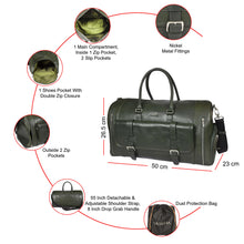 Load image into Gallery viewer, Sassora Premium Leather Unisex Large Duffle Bag For Travel