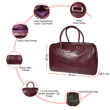 Load image into Gallery viewer, Sassora Premium Leather Women Weekender Duffle Bag