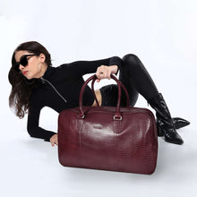 Load image into Gallery viewer, Sassora Premium Leather Women Weekender Duffle Bag