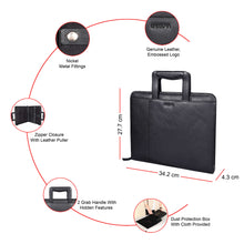Load image into Gallery viewer, Sassora Premium Leather Executive File Folder – 13.5" Laptop & Document Organizer