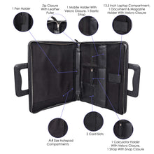 Load image into Gallery viewer, Sassora Premium Leather Executive File Folder – 13.5" Laptop & Document Organizer