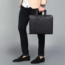 Load image into Gallery viewer, Sassora Premium Leather Executive File Folder – 13.5" Laptop & Document Organizer