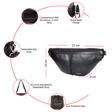 Load image into Gallery viewer, Sassora Premium Leather Unisex RFID Large Belt Bag Fanny pack