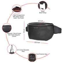 Load image into Gallery viewer, SASSORA Genuine Leather Unisex Waist Bag and Crossbody Bag