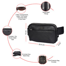 Load image into Gallery viewer, Sassora Premium Genuine Leather Unisex Fanny Pack / Waist Bag