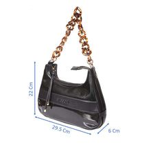 Load image into Gallery viewer, Sassora Genuine Patent Leather Women's Hobo Moon Bag