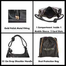 Load image into Gallery viewer, Sassora Premium Patent Leather Women's Hobo Moon Bag