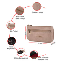 Load image into Gallery viewer, Sassora Genuine Leather Unisex Beige Key Case