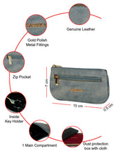 Load image into Gallery viewer, Sassora Premium Leather Small Slim Washed Green Unisex Key Case