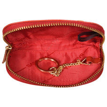Load image into Gallery viewer, Sassora Genuine Premium Leather Unisex Red Gold Polish Key Case