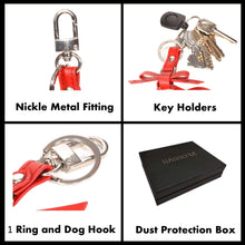 Load image into Gallery viewer, Sassora Genuine Leather Heart Shape Small Women Red Key Case