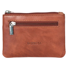Load image into Gallery viewer, Sassora Premium Leather Pouch – Genuine Leather with Key Holder & Zip Closure