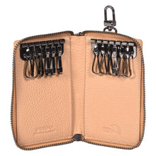 Load image into Gallery viewer, Sassora Premium Leather Zip Closure Unisex Multi Key Chain Pouch