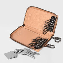 Load image into Gallery viewer, Sassora Premium Leather Zip Closure Unisex Multi Key Chain Pouch