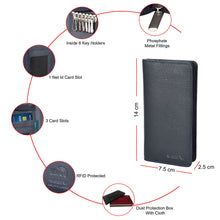 Load image into Gallery viewer, Sassora Premium Leather Zip Closure Unisex RFID Travel Key Case